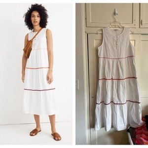 Madewell Ric Rac tiered cotton dress size medium